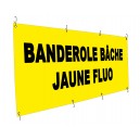 Banderole b&acirc;che jaune fluo 135g - Utilisation courte dur&eacute;e