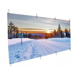 Banderole bâche microperforée brillante 340g - M1 - Utilisation moyenne durée