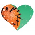 Horloge murale en forme de coeur - 355 x 285 mm