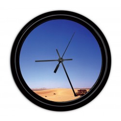 Horloge murale en MDF, Cadre Noir Ø 250 mm
