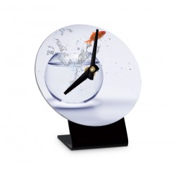 Horloge de table Ø 120 mm, Blanc brillant