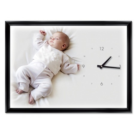 Horloge murale maxi 406 x 295 mm, Couleur du cadre Noir