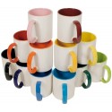Mug en céramique bicolore avec poignée colorée