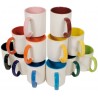 Mug en céramique bicolore avec poignée colorée