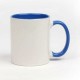 Mug en céramique bicolore avec poignée colorée
