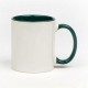 Mug en céramique bicolore avec poignée colorée