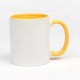 Mug en céramique bicolore avec poignée colorée