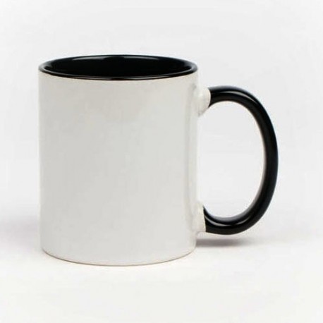 Mug en céramique bicolore avec poignée colorée