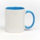 Mug en céramique bicolore avec poignée colorée