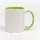 Mug en céramique bicolore avec poignée colorée