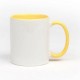 Mug en céramique bicolore avec poignée colorée