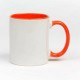 Mug en céramique bicolore avec poignée colorée