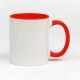 Mug en céramique bicolore avec poignée colorée