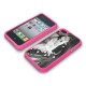 Coque rose pour Iphone 4 & 4S SMART-COVER CLIP avec plaque Chromaluxe