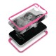 Coque rose pour Iphone 4 & 4S SMART-COVER CLIP avec plaque Chromaluxe