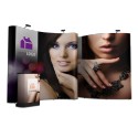 Stand parapluie mini - double face - courbé - 3 x 3 - PVC