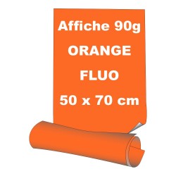 Affiches 50 x 70 cm - papier 90 g offset  fluo orange - 5 ex