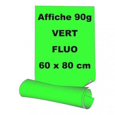 Affiches 60 x 80 cm (A1) - papier 90 g offset  fluo vert - 5 ex