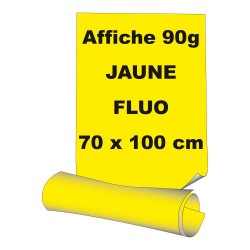 Affiches 70 x 100 cm - papier 90 g offset  fluo jaune - 5 ex