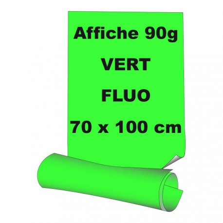 Affiches 70 x 100 cm - papier 90 g offset  fluo vert - 5 ex