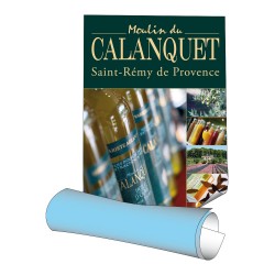 Affiches 40 x 60 cm (A2) - papier 115 g offset blanc (dos bleu) - 50 ex
