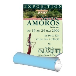 Affiches 89,5 x 128 cm - papier 115 g offset blanc (dos bleu) - 5 ex
